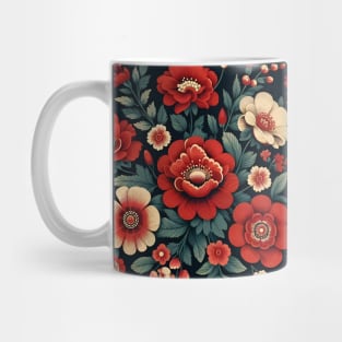 Red Floral Illustration Mug